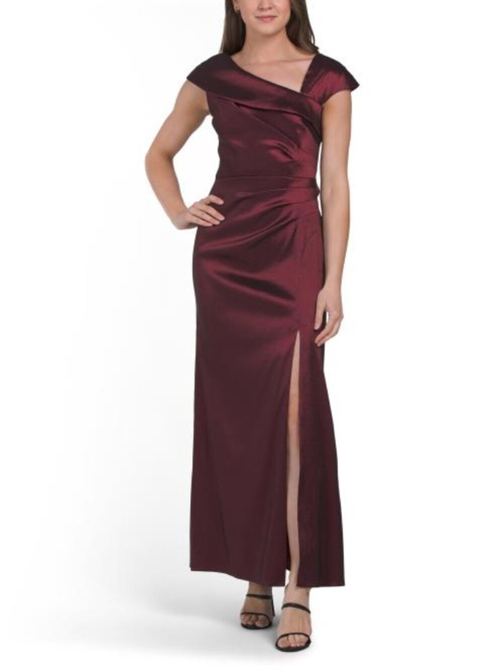 XSCAPE Made In Usa Petite Long Stretch Taffeta Dress - Picture 1 of 5